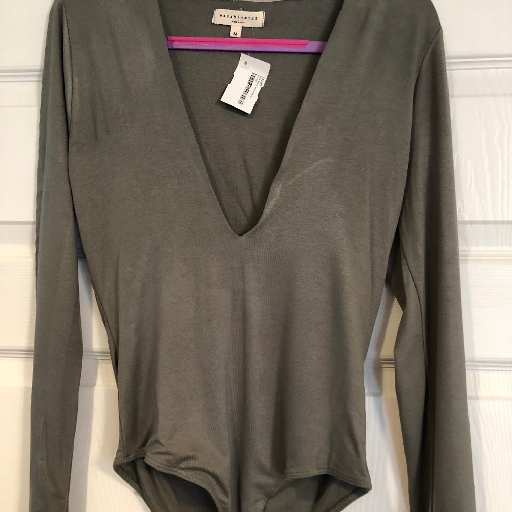 NWT! Long Sleeve V neck bodysuit